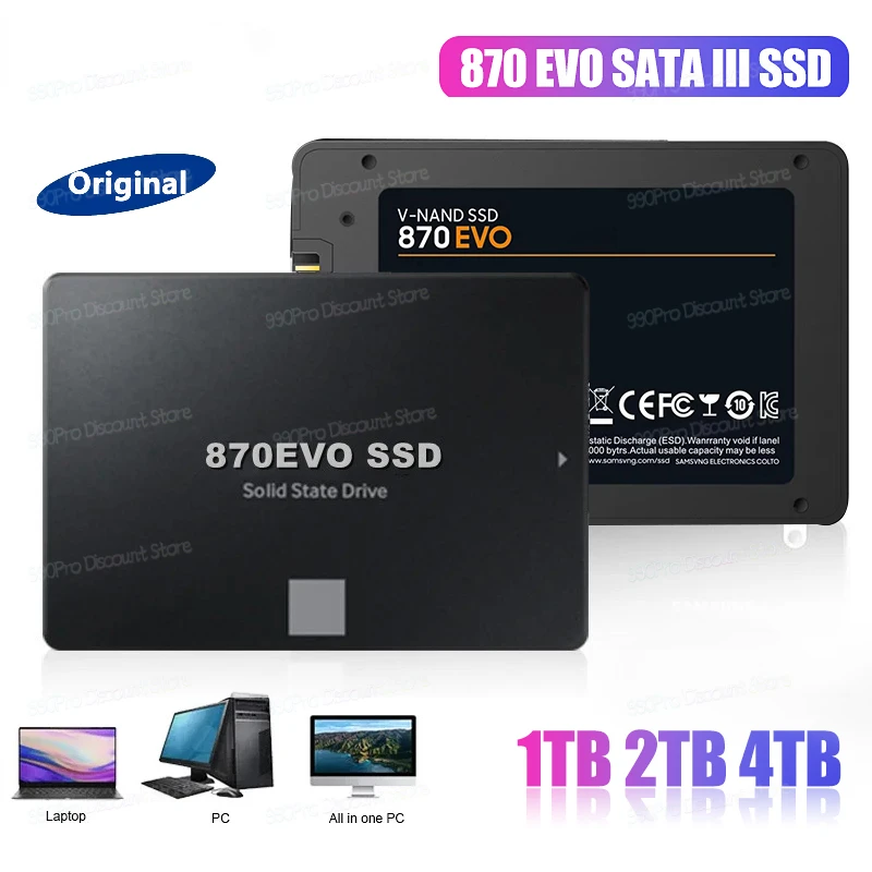 

870 EVO SATA III SSD External Hard Disk 2.5 Inch Solid State Drive Hard Disk Drive 4TB 2TB 1TB Internal Hard Drives