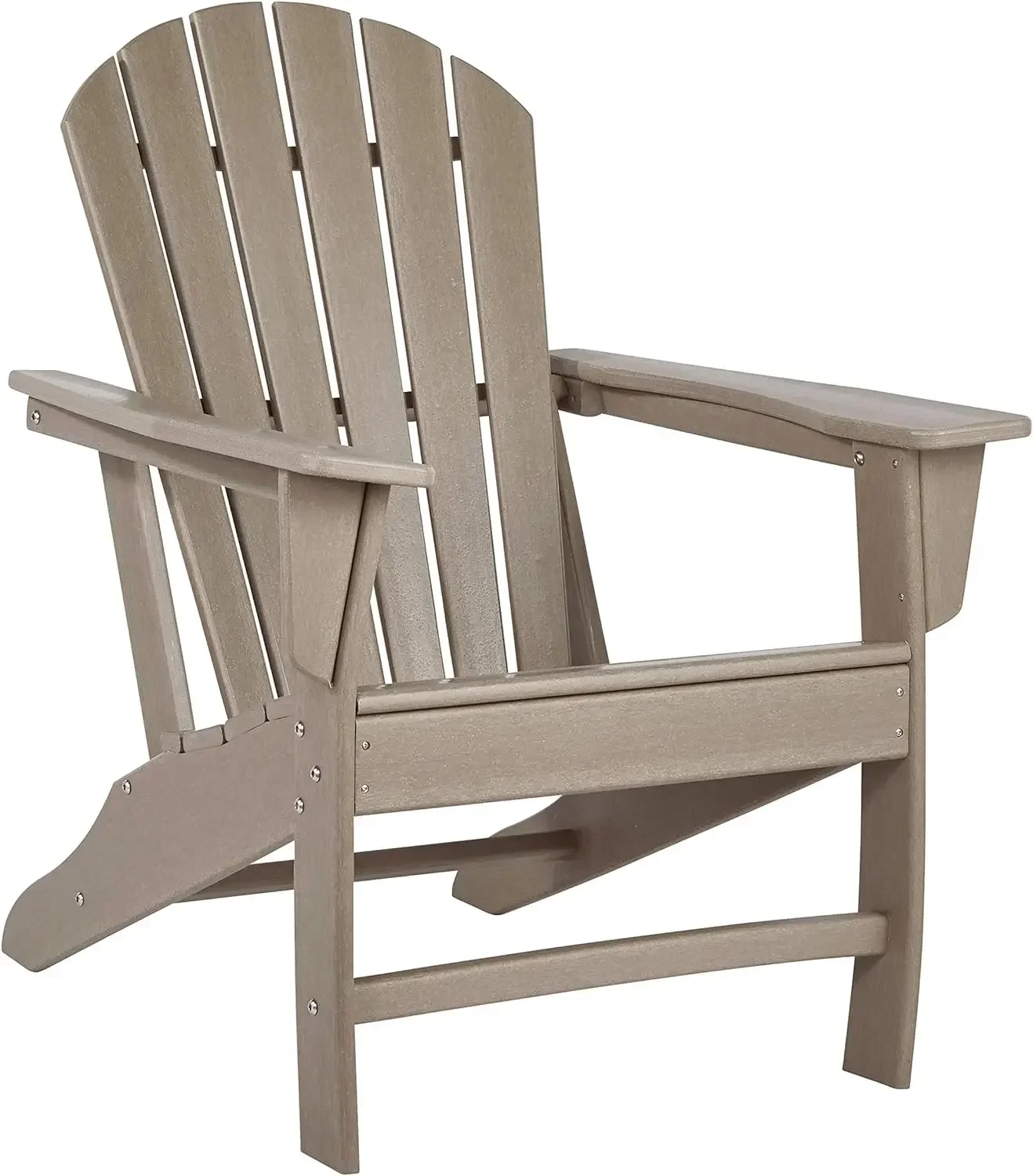 Signature Design by Ashley Sundown Treasure Outdoor Patio HDPE Adirondack Chair, Light Brown