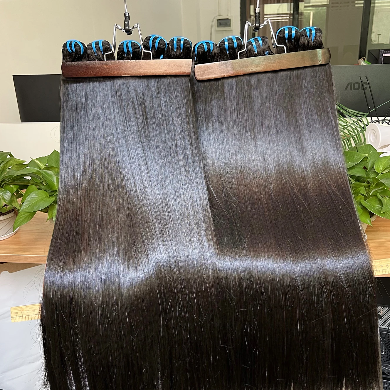 Double Drawn 15A Unprocessed Human Hair Bundles Bone Straight 100% Raw Vietnamese Natural Color Hair Weft Extensions