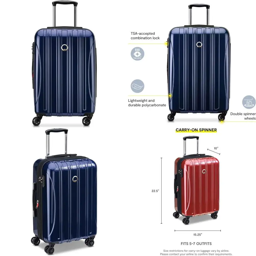 

Carry-On 21 Inch Expandable Spinner Luggage in Blue Cobalt, Lightweight Hardside Travel Bag