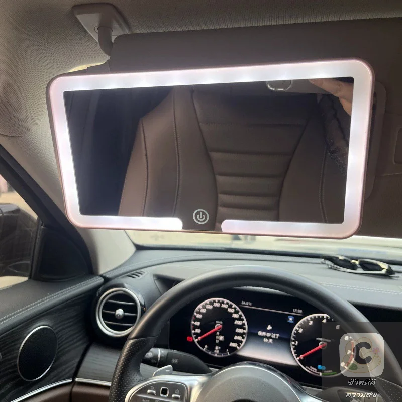 Rechargeable LED Makeup Mirror, Clip-On Sun Visor Mirror for Car, Home, Travel with Dimmable Light, Portable Vanity Mirror Gift