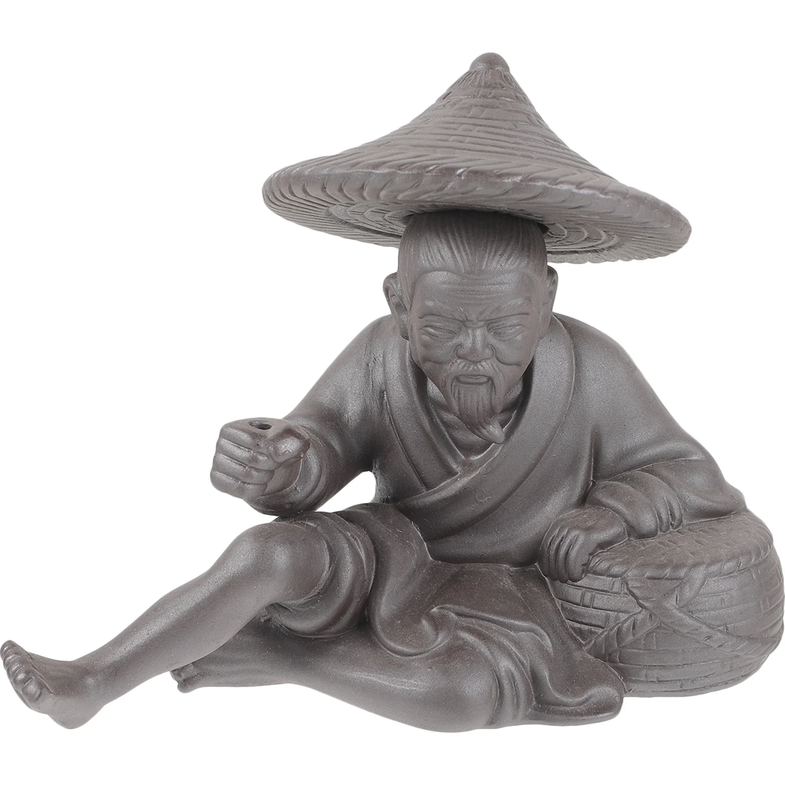 

Miniature Fisherman Ceramic Aquarium Ornament For Fish Tank Micro Landscape Decor Home Office Bonsai Gardening