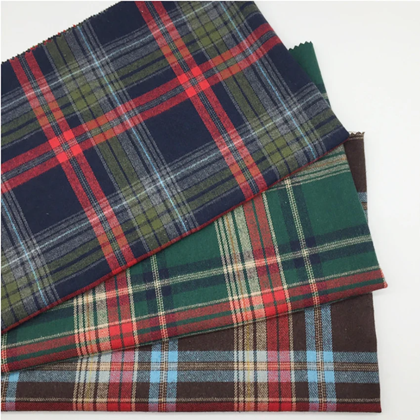 Medium Thick Scottish Checks Polyester Cotton Fabric for Sewing Ladies Skirt School Uniform Skirt Fabric Christmas Decorations