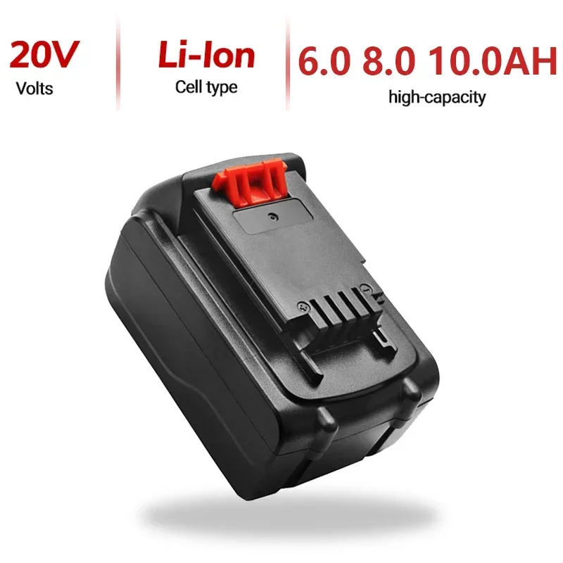 20V 6000mAh Li-ion Rechargeable Battery for BLACK&DECKER LB20 LBX20 LBXR20 Power Tool Replacement