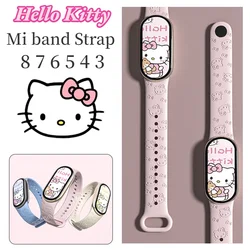 Cinturino Sanrio Hello Kitty per Xiaomi Mi Band 8 7 cinturino da polso in Silicone cinturino da polso di ricambio per Xiaomi Band 6 5 4 3 7 8