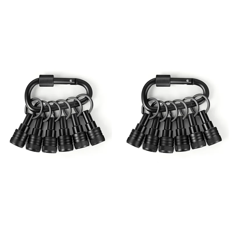 ABFY-12PCS Bit Holders Keychain, 1/4 Inch Hex Shank Bit Holders, Quick-Change Design For Nut Driver, Screwdriver & Drill Bits