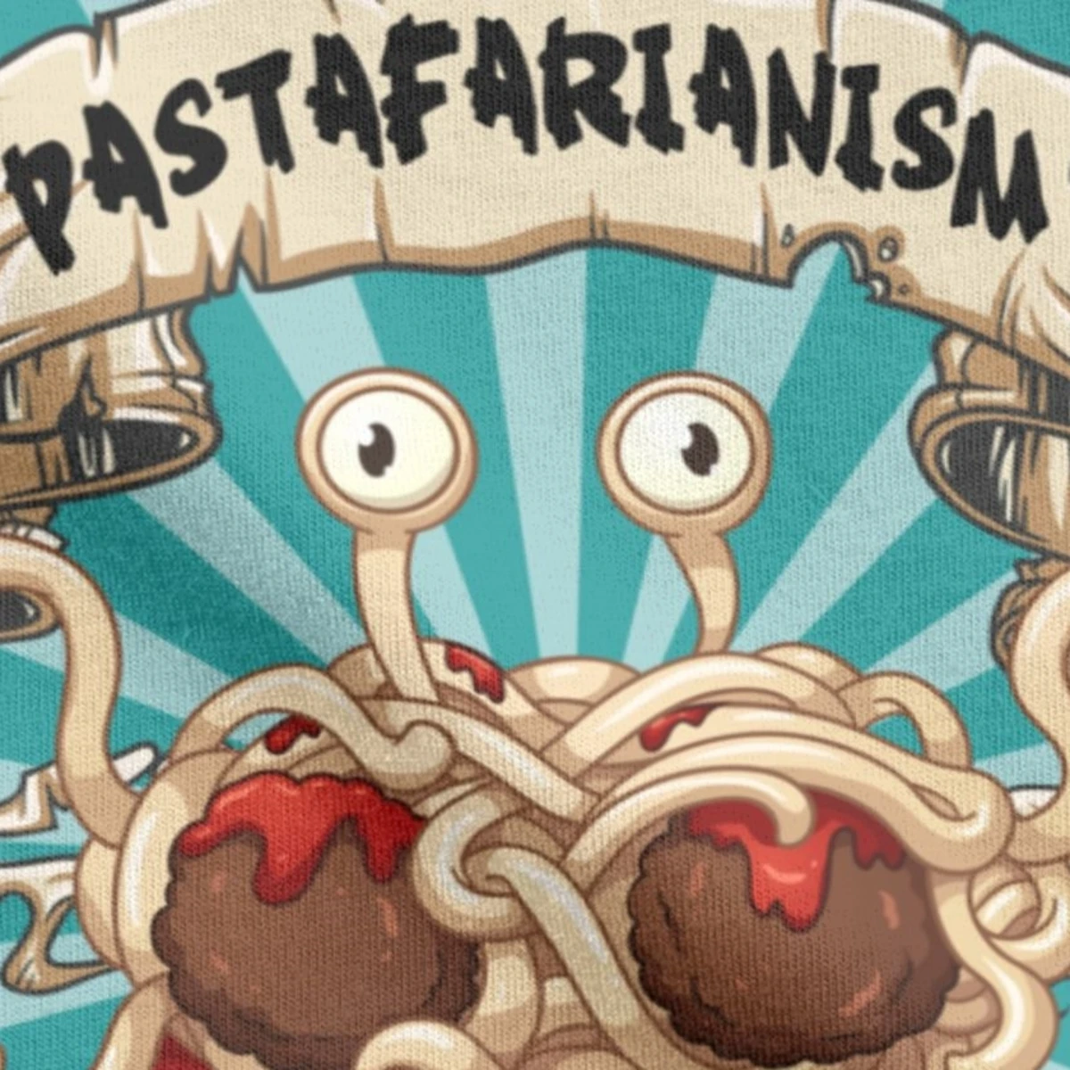 Pastafarianism Tops T Shirts Men Flying Spaghetti Monsterism T Shirts Religion Church Noodle Monster Novelty Tee Shirt Custom