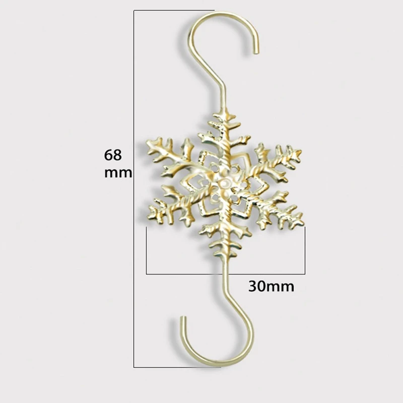 Decoração superior de mesa 30 peças ganchos de ornamento de árvore de floco de neve cabides de decoração ganchos de ornamento de fio de metal prata durável