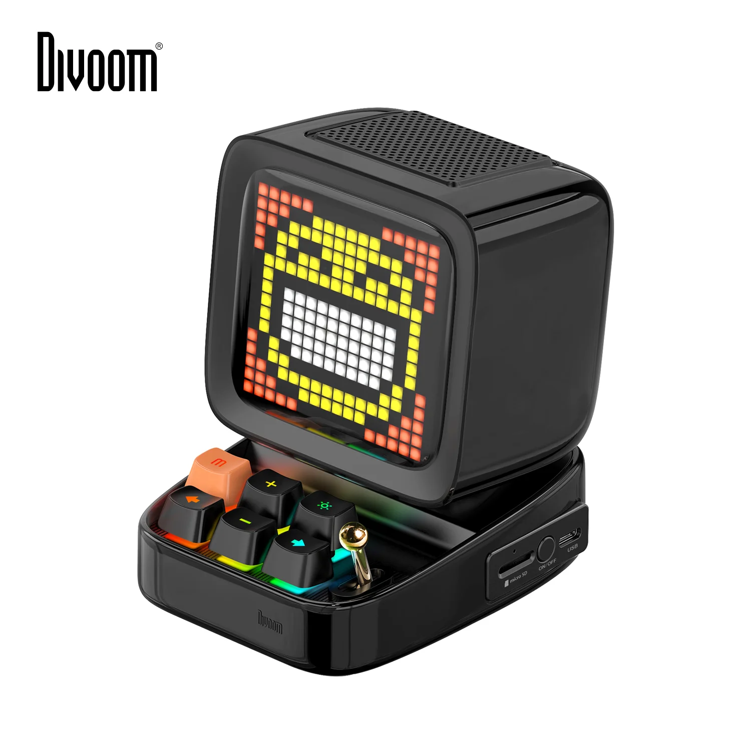 Divoom ditoo retro pixel arte bluetooth portátil alto-falante despertador diy led placa de exibição, presente aniversário decoração para casa