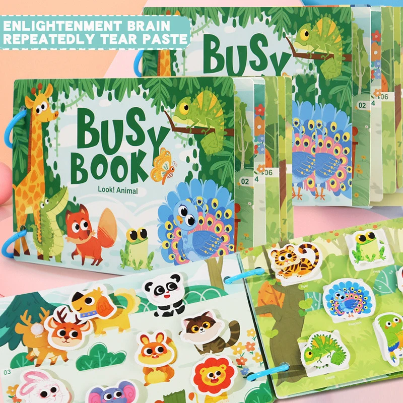 Montessori Baby Busy book My First Quiet Book Paste Early Learning Education Toy Children Toy Matching Game for Babies 2 3 Years