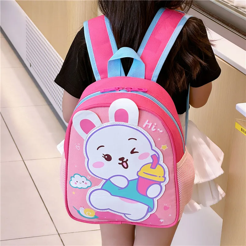 Children's Backpacks 2023 Fashionable  Kindergarten Girls' Bag Cartoon Print Weight Reducing Print Cute Little Rabbit Schoolbags