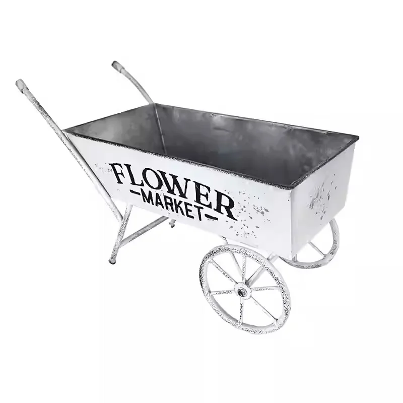 

Design trolley flower pot personalized gardening storage garden outdoor decoration retro flower ornament