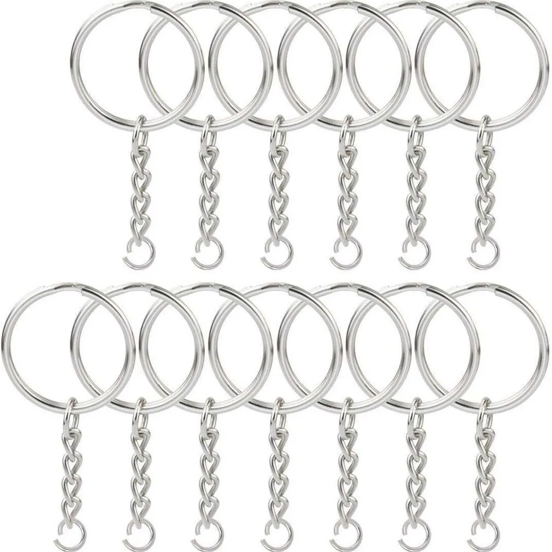 10/20/100Pcs Metal Blank Keyring Keychain With Split Jump Ring Connector DIY Women Men Jewelry Making Supplies Craft Accessories image 2