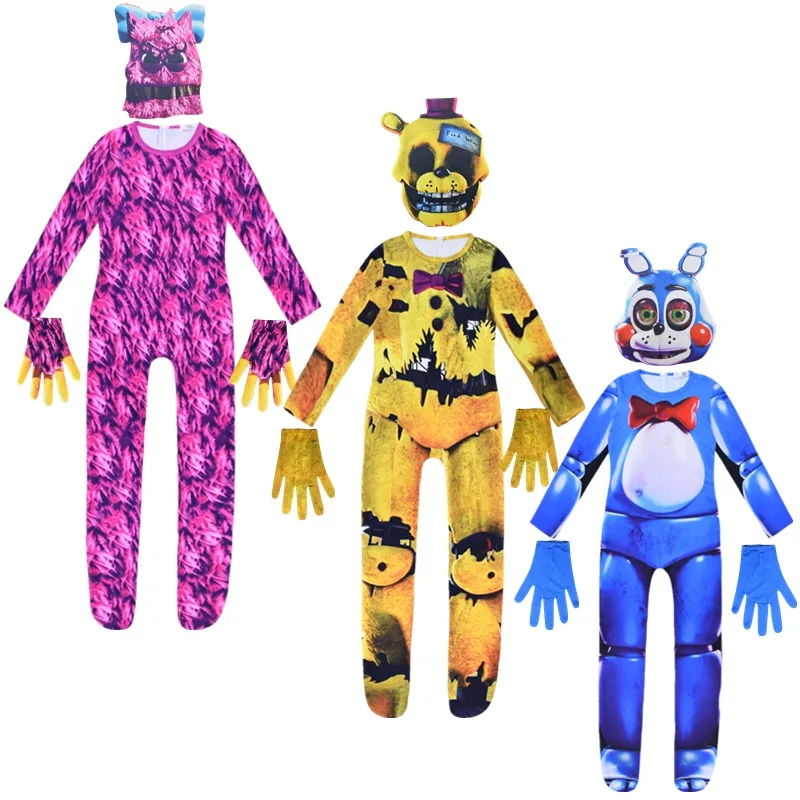 Kostium na Halloween dla dzieci, kombinezon Five Nights at Freddy's dla chłopca, przebranie Nightmare Bonnie, Fnaf Freddybear, anime, prezent świąteczny dla dziecka