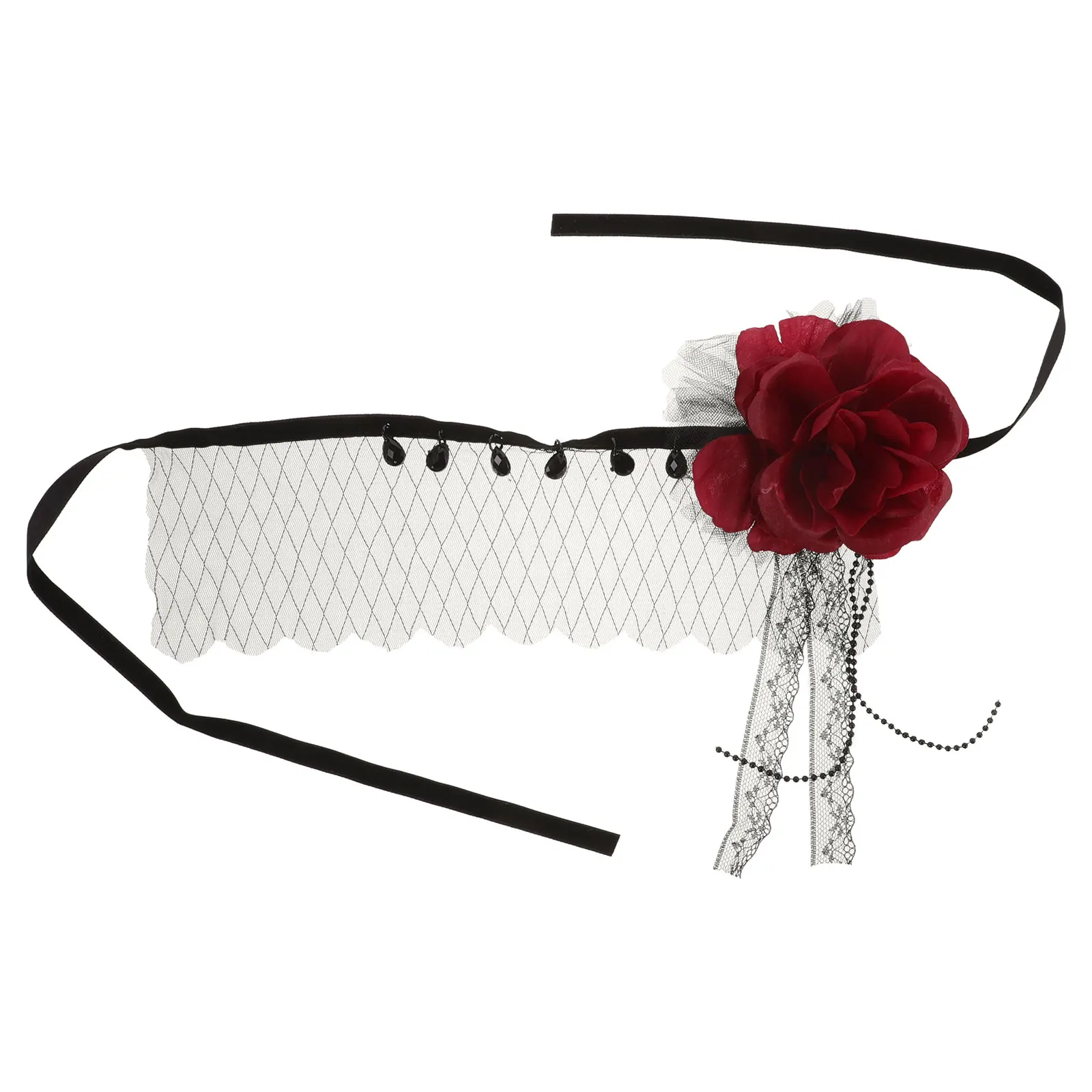 

Goth Rose Tiara Fascinators for Wedding Hat Hats Women Tea Party Fashionable Headband