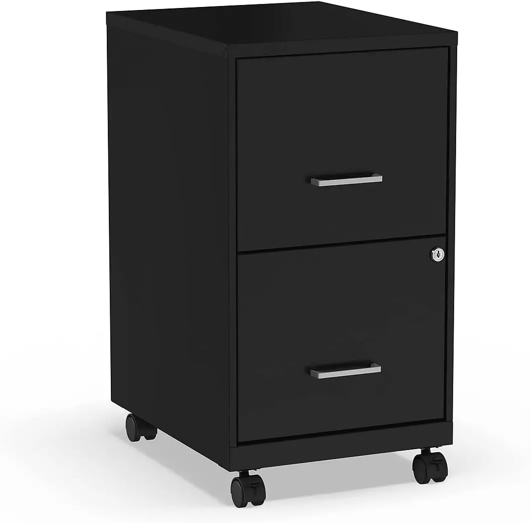 2-drawer vertical lock filing cabinet, capable of storing letter sized documents, secure filing cabinet with key lock