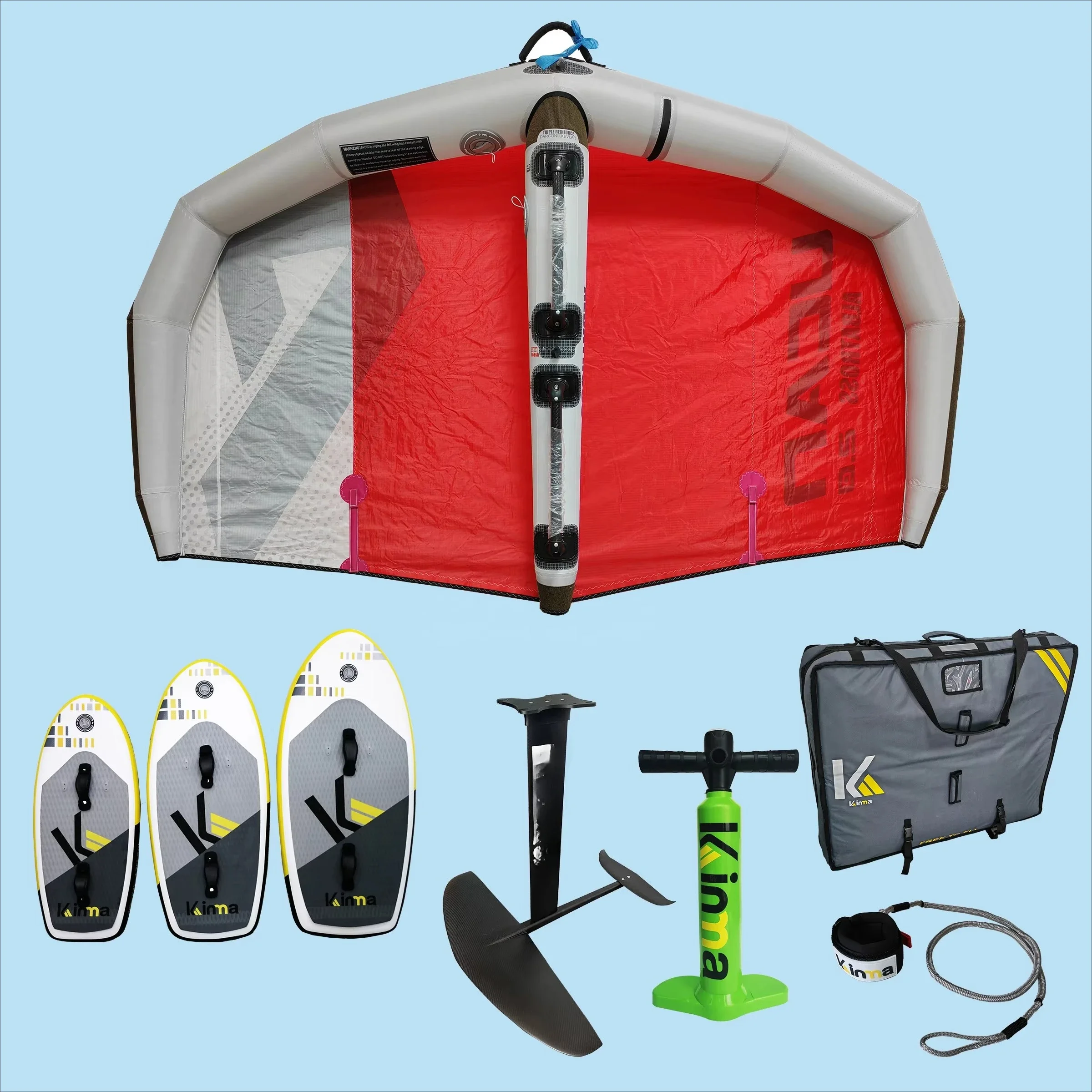 

Kinma Factory Wholesale Hydrofoil Surfboard Set Inflatable Wing Board With Pump for Ocean Waters Surfing