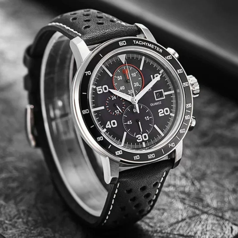 

Quartz Watch for Man Chronology Series with Japanese Citizen Seiko Quartz Movement 45mm diameter and 10mm thickness 3ATM