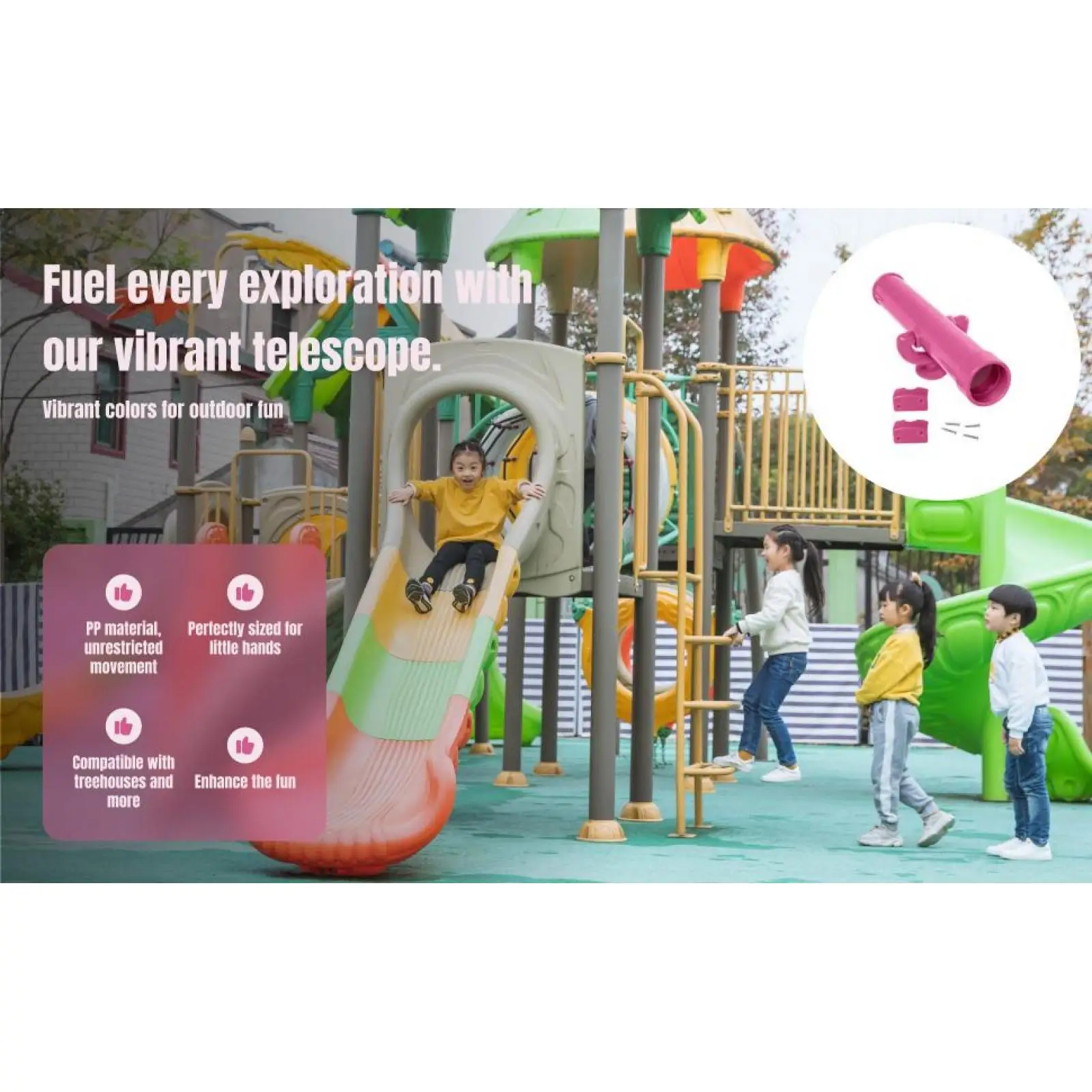 

Kids Playground Telescope Toy with Installation Hardware Child Climbing