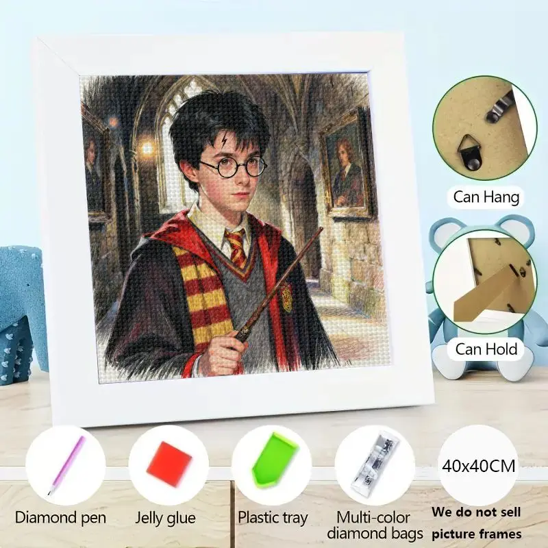 

1 шт. 5D DIY Гарри Поттер комплект алмазной живописи полная дрель круглые бриллианты молодой волшебник волшебный фильм искусство 40x40 см холст Rhi