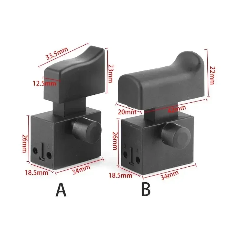 1 pçs interruptor de gatilho FA2-6/2b 250v ~ 5e4 bloqueio na máquina de corte broca elétrica ângulo moedor interruptor ferramentas elétricas acessórios