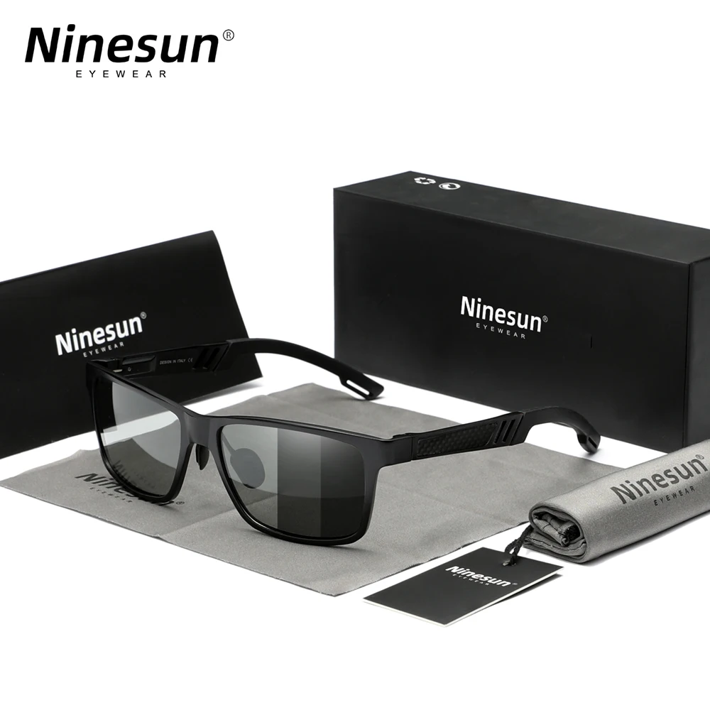 NINESUN New Aluminium Magnesium Men's Polarized Sunglasses UV400 Retro Driving Glasses Men's Cycling Fishing Eyeglasses