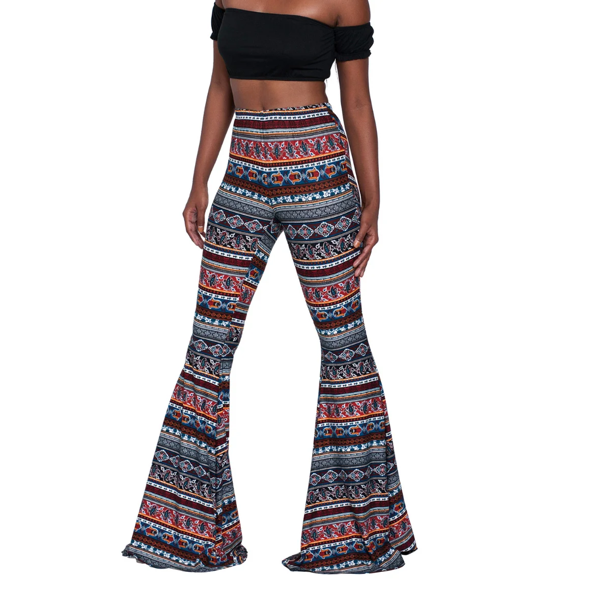 

Pattern Print Flared Pants Womens Boho Leggings Hippie Harem Pants Yoga Pants Comfy Bohemian Flowy Trousers Bottom Palazzo Pants