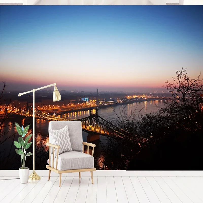 Custom 3D Photo Wallpaper Wall Cloth Beautiful City Lights Night View Mural Living Room Study Bedroom Backdrop Papel De Parede