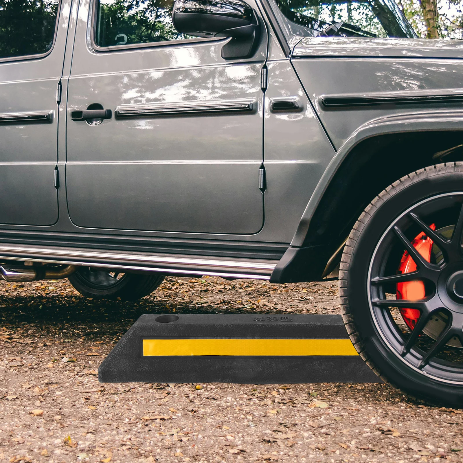 Tope de goma para coche, bloque de estacionamiento, tope de rueda de garaje, indicador de entrada, accesorios de guía de curva