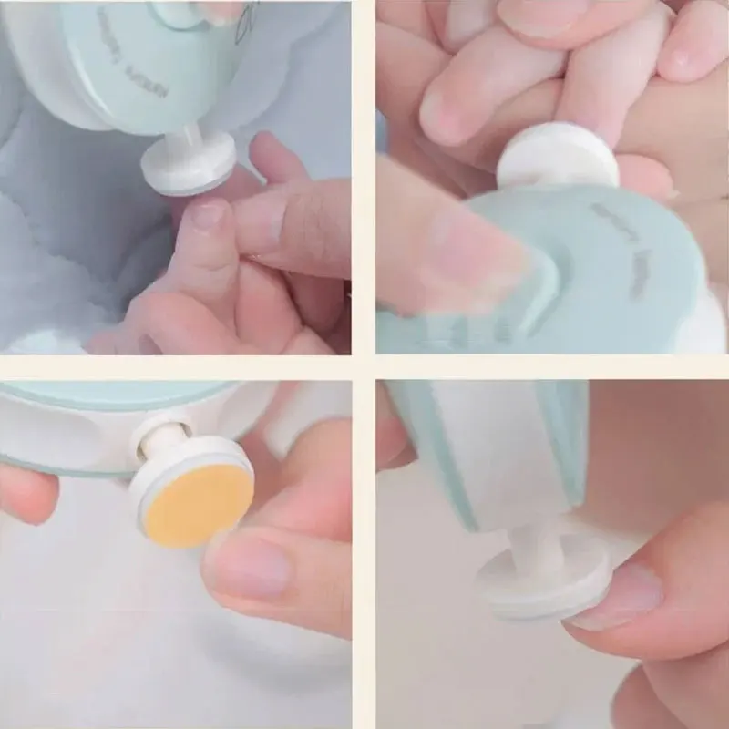Baby Nail Care Trimmer Electric Kids Nail Pedicure Clippers Cutter Infant Polisher Scissors 6pcs Grinding Head For Newborn image 6