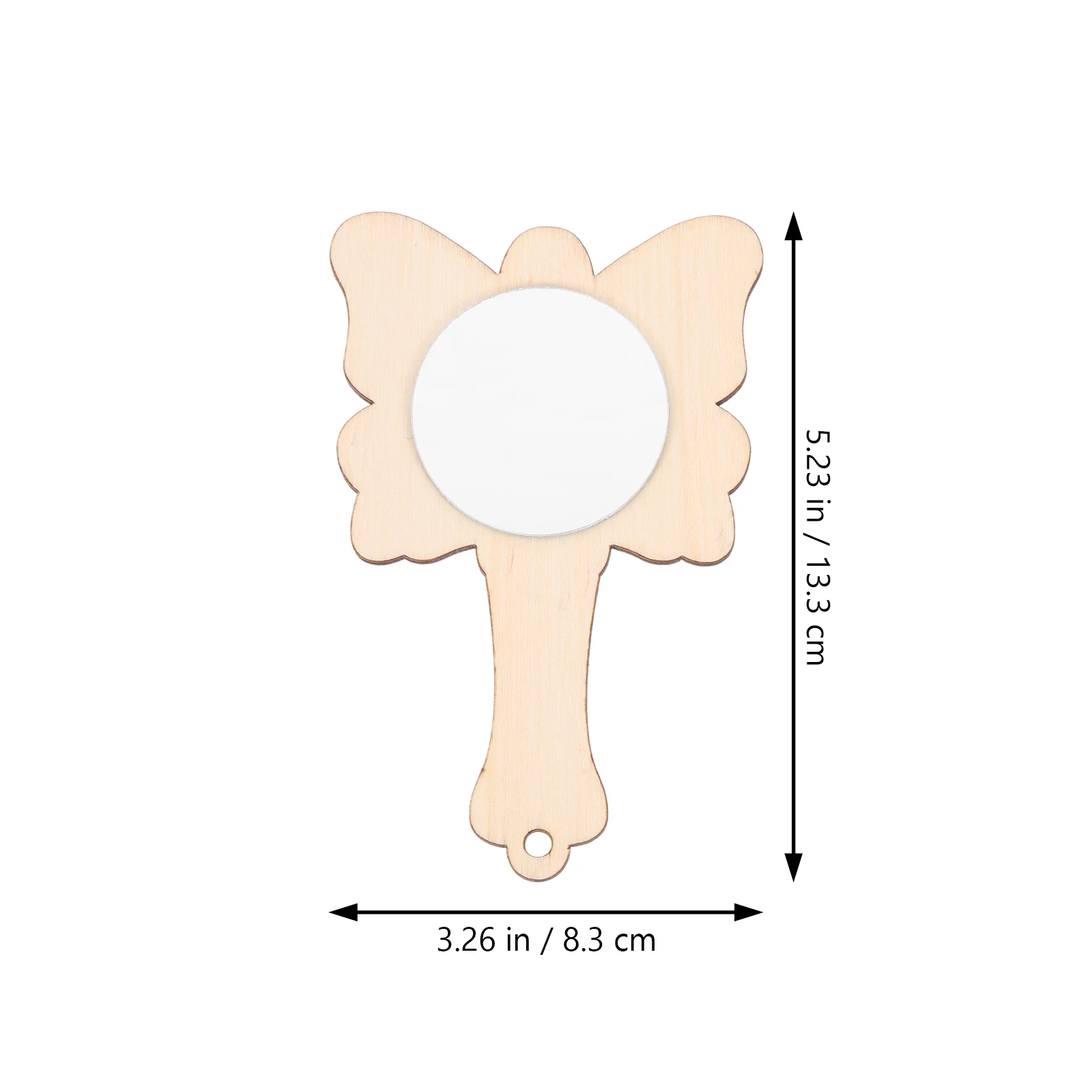 10 قطع من مرايا اليد الخشبية غير المكتملة، مشروع حرفي DIY للأطفال، مرآة صغيرة جميلة لتزيين المكتب، فكرة هدية #3