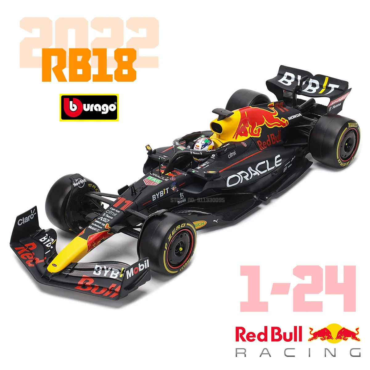 Bburago 1:24 2022 Red Bull RB18 Vesta Pan Perez Car # 1 # 11 Alloy Car Model Formula One Die Casting Model