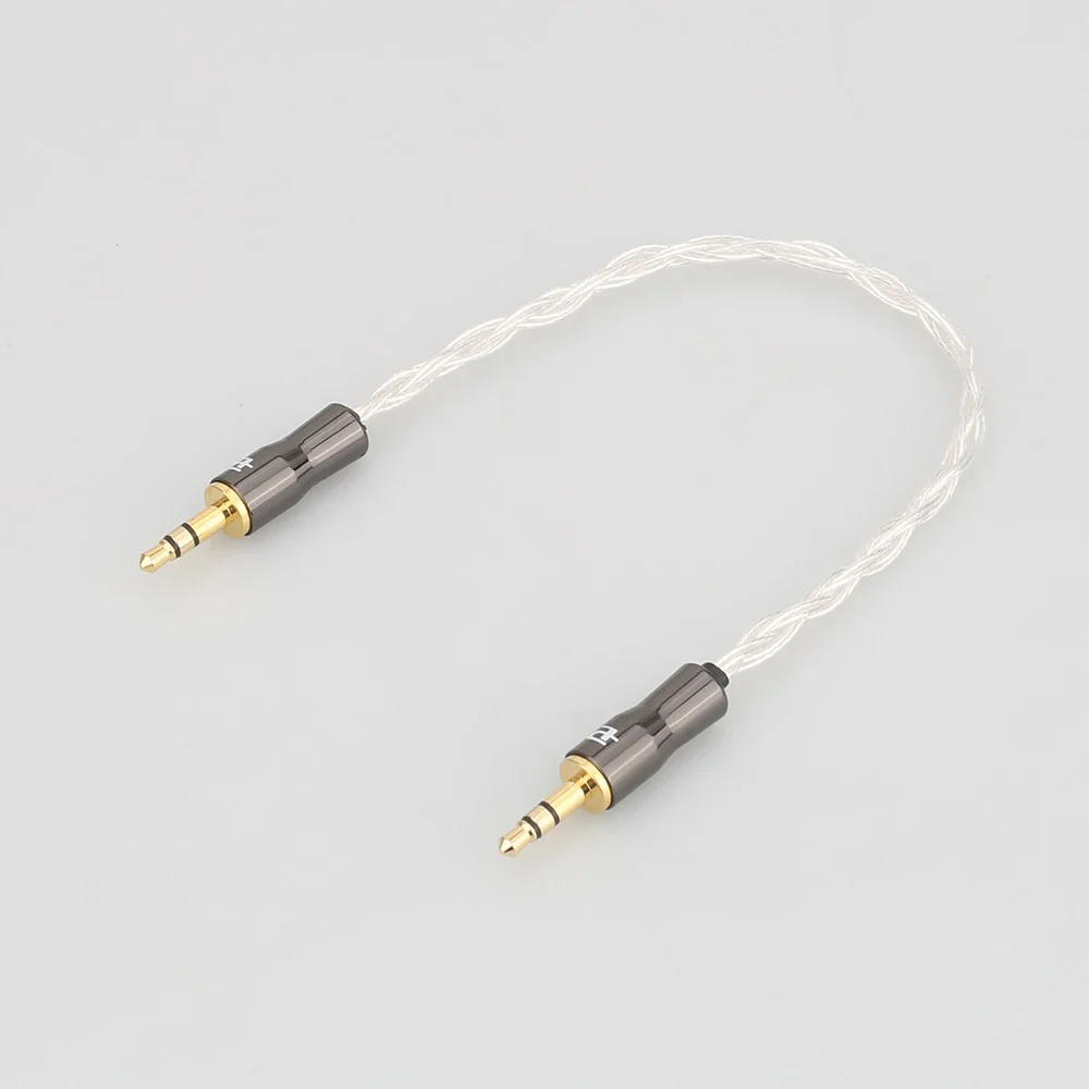 كابلات Audiocrast HIFI AUX ذكر-ذكر 3.5 ملم لسماعات الرأس خط إشارة صوت مطلي بالفضة النقية
