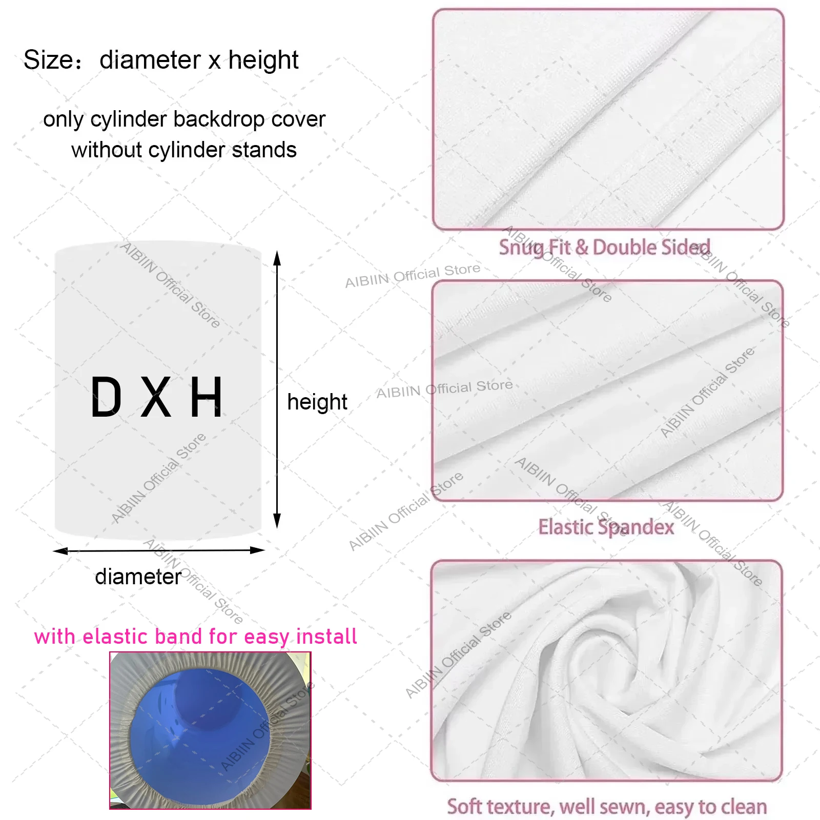 بوس البدلة اسطوانة خلفية غطاء أسود التعادل شريط اللحية استحمام الطفل حفلة عيد ميلاد ديكور الركيزة العمود غطاء خلفية