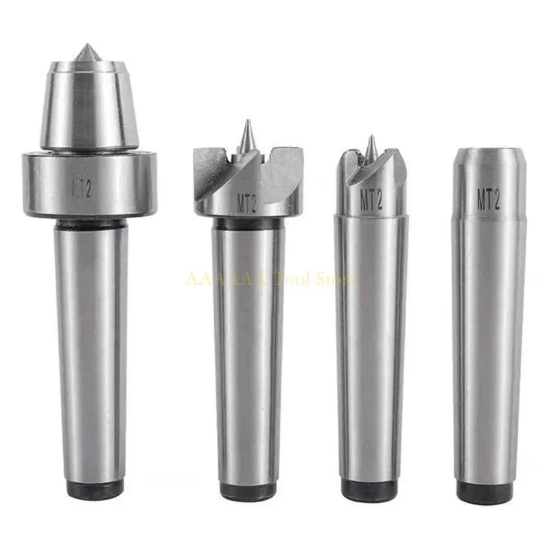 A2BE MT2 Lathe Turning Tool Spur Live Center Set Taper Tool For Wood Metalworking Bored Tailstock Lathe Milling Machine