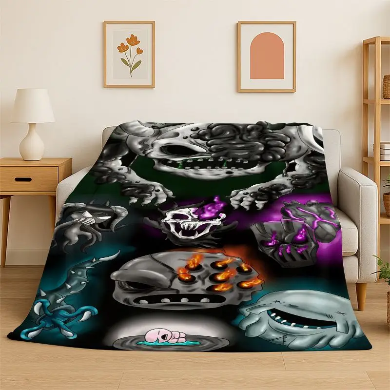 RPG Game The Binding Of Isaac Flannel Blanket,Ultra Soft Warm Plush Throw for Home Bedroom Bed Sofa Cover Office Picnic Gift Kid