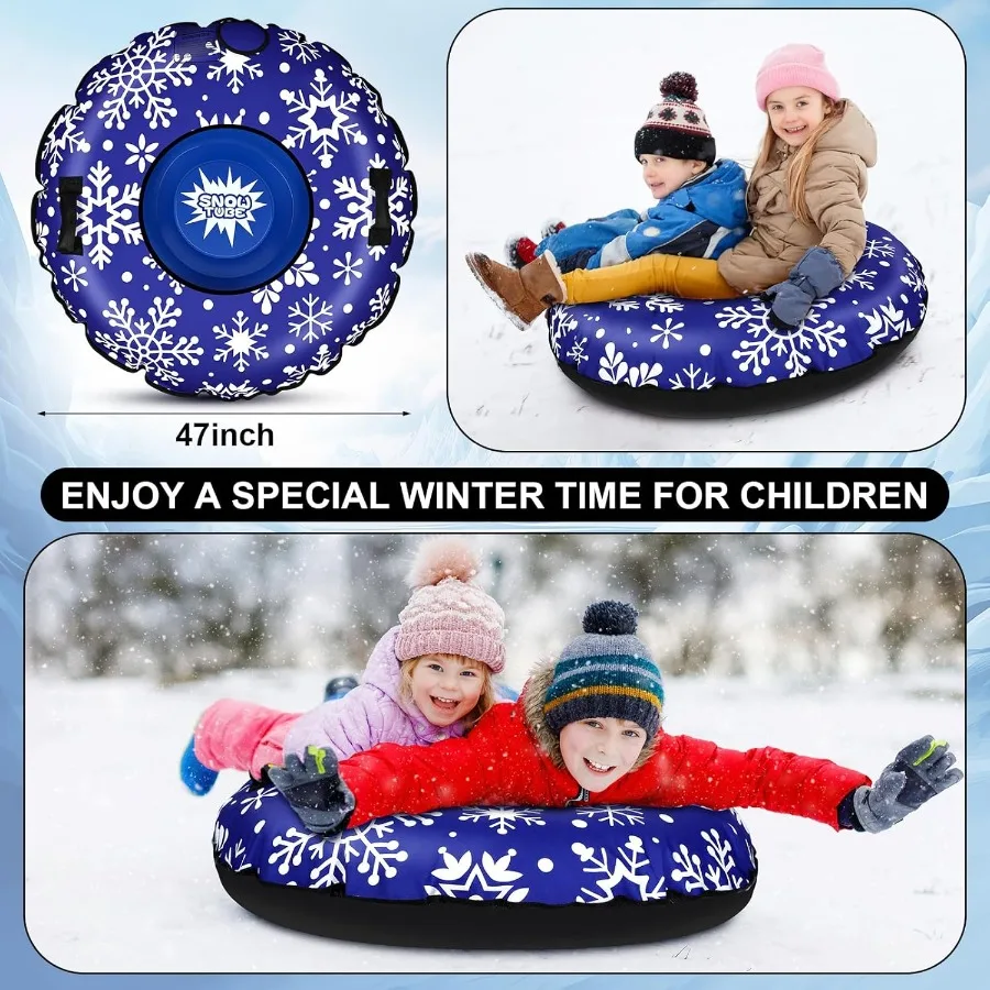 47-inch sneeuwbuizen opblaasbare sneeuwslee met handvatten voor volwassenen dikke zware bodemsleeën winterspeelgoed voor buitensporten sl