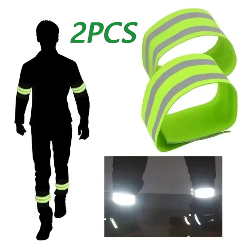

2 шт., спортивные светоотражающие повязки на руку для бега, браслет для ног, светодиодный отражатель, повязка на руку, ночная прогулка, езда на велосипеде, защитная световая лента