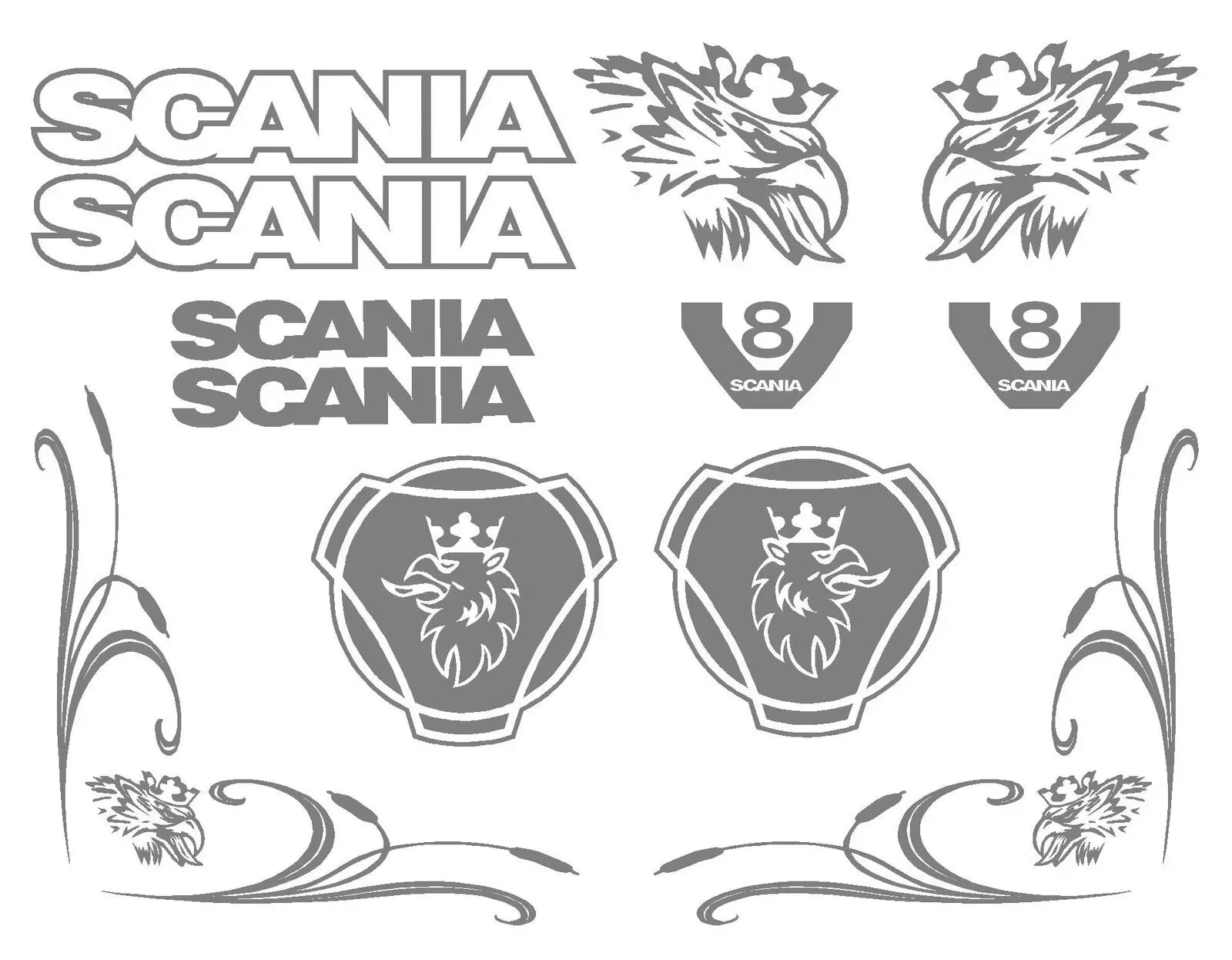 For 1Set Scania tulip sticker set  truck stickers  decals