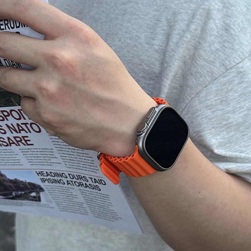 Ocean Band per Apple Watch serie 7 6 9 10 3 se 8 braccialetto da polso correa iWatch Cinturini 45mm 46mm 44mm Ultra 2 49mm 40mm 41mm 42mm
