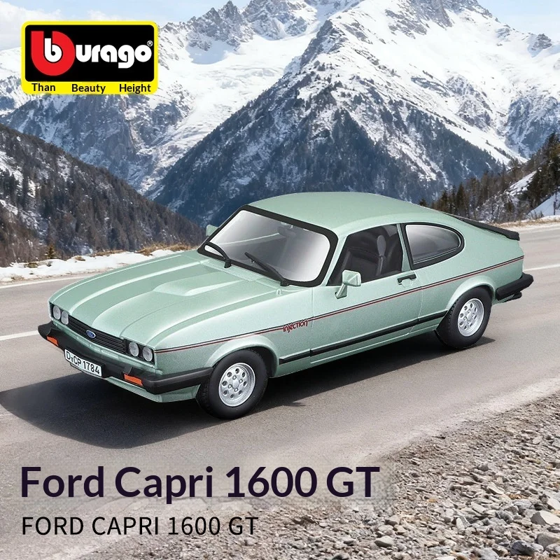 Neu auf Lager Bburago 1:24 1982 Ford Capri 1600 Gt Miniatur-Druckguss-Automodell aus Legierung für Jungen, Spielzeug, Geschenk und Ornamente-Kollektion