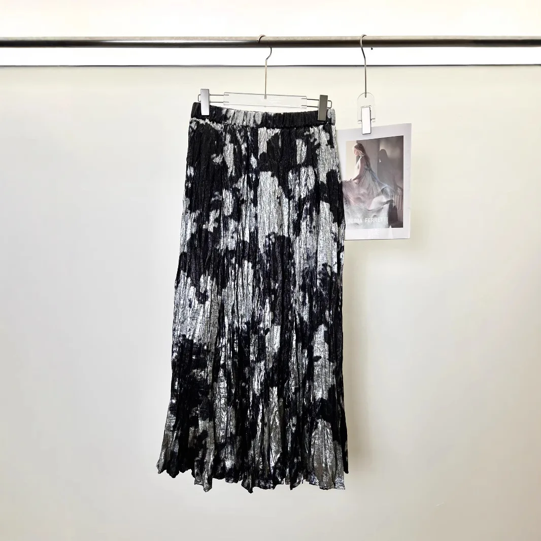 Miyake-falda plisada con cintura elástica y cintura alta para mujer, falda holgada informal de cien diseños, novedad de verano 2025, 2025