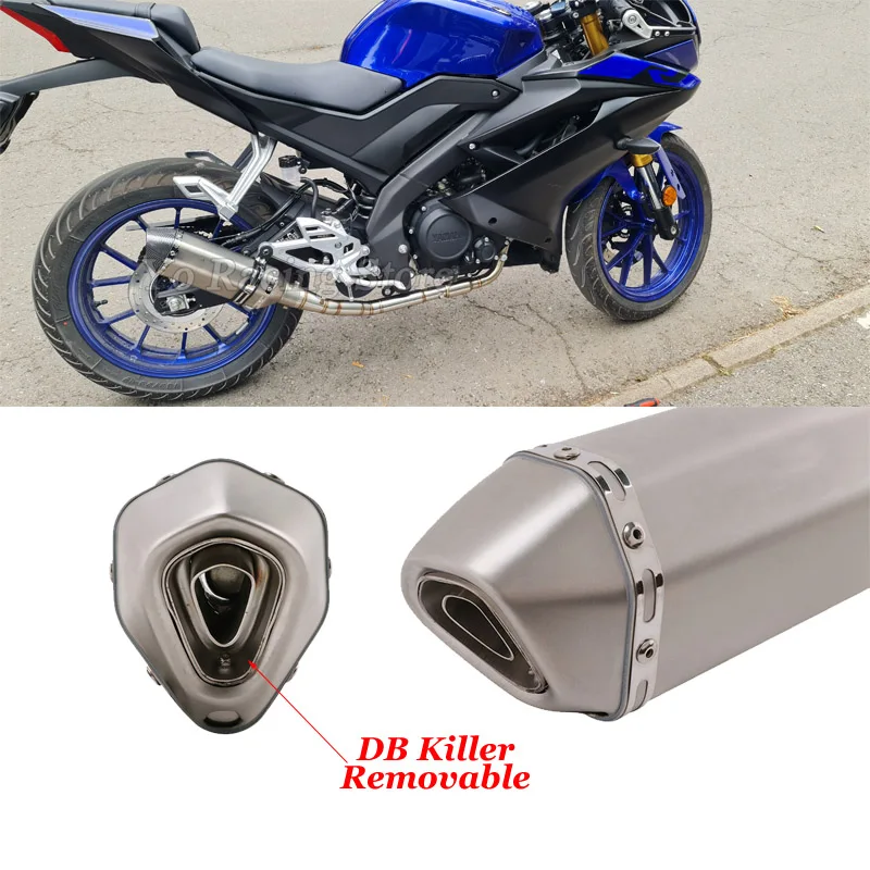 For Yamaha YZF R15 V3 R125 MT125 Mt 125 2020-2021 Escape Motorcycle Full System Exhaust Modify Front Link Pipe Muffler DB Killer