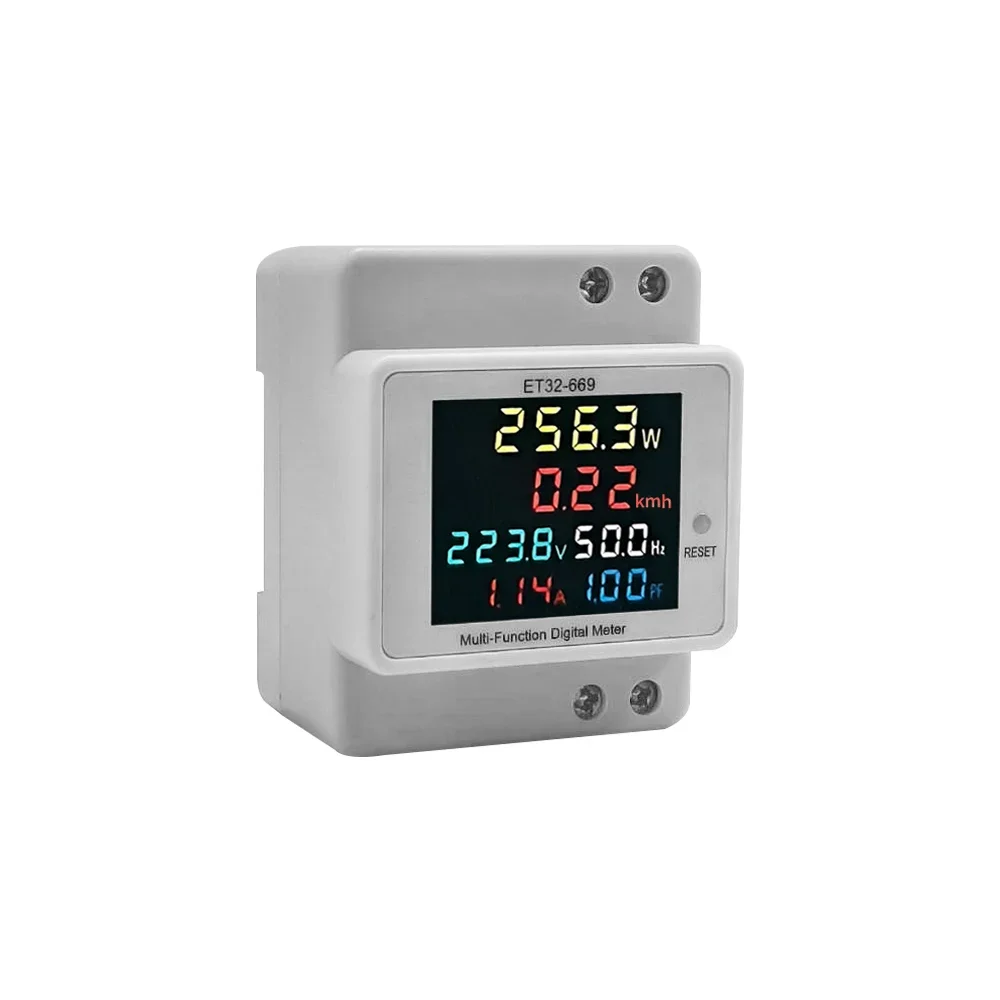 

220VAC 45-65Hz Single Phase Energy Counter Meter Electric Voltage Current Power Frequency Meter Din Rail Energy Meter Watt Meter