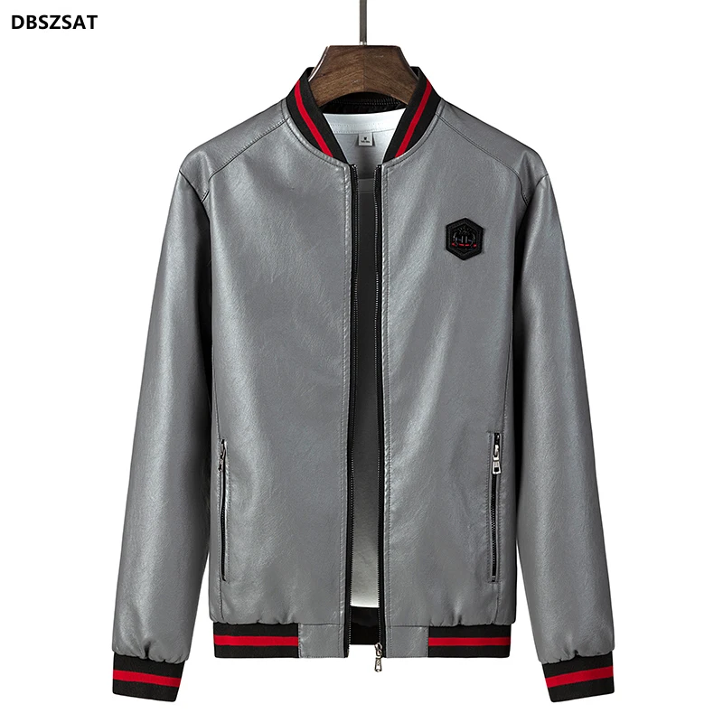 

Top Grade New Brand Designer Casual Fashion Classic Faux Pu Fashion Leather Jacket Motorcycle Men Coats Mens Clothing 2023