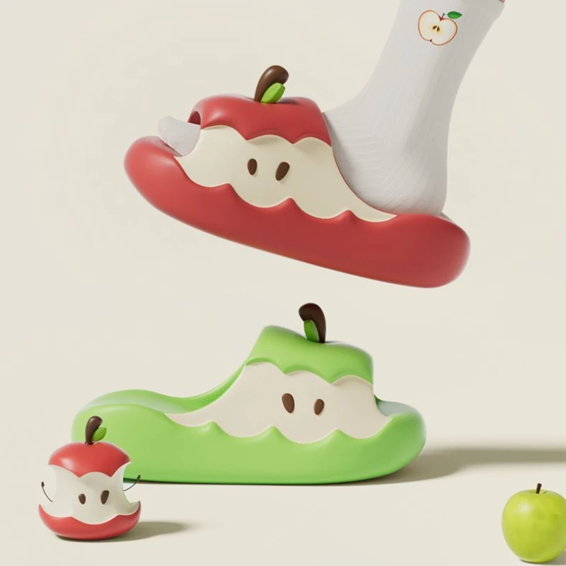 

Ins new novelty apples slippers women's summer funny shoes 45 woman odorless EVA slipper ladies fruit slides home beach slipper