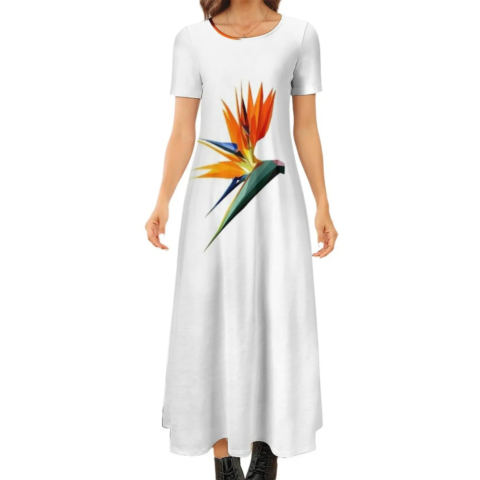 

Bird of paradise flower Round Neck Short Sleeve Dress dresses summer dresses for women 2024 Dress women