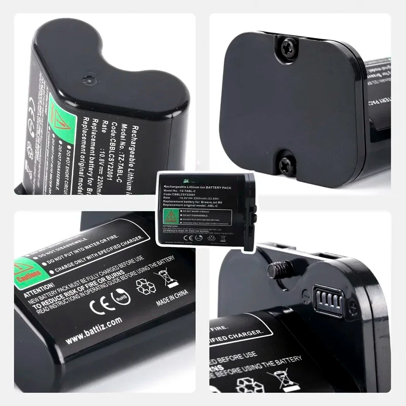 لاستبدال حزمة بطارية ABL-C المتوافقة مع المكنسة الكهربائية IRobot Braava Jet M6 10.8 فولت 2200 مللي أمبير في الساعة 10 قطع #5