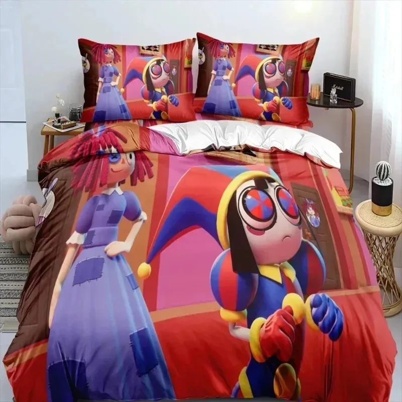 THE AMAZING DIGITAL CIRCUS Cartoon Bedding Set Bedroom Soft Modern Bedspreads Comefortable Duvet Cover Quilt Cover Pillowcase