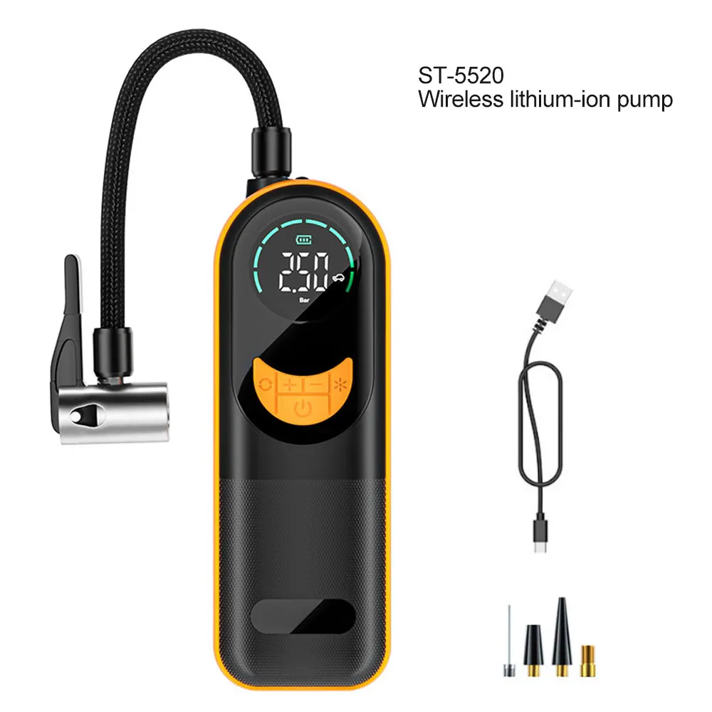 Mini Tire Air Injector Portable Electric Car Air Pump Digital Tire Calibrator Inflator for Bicycle E-Bike Motorcycle Ball